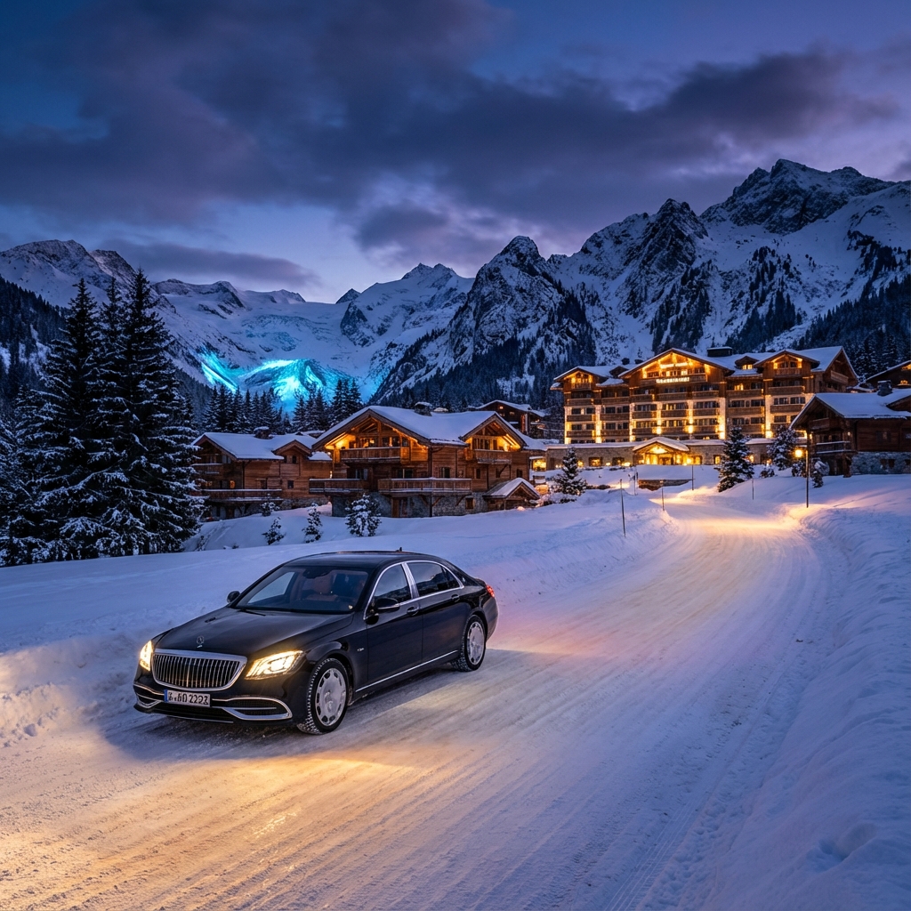 Route enneigée vers Courchevel
